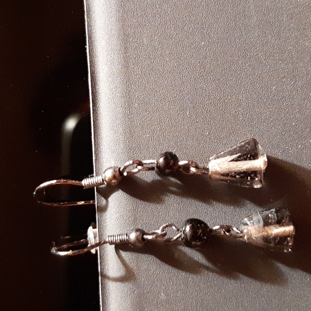 3 Piece Beaded Black 4 Strand Necklace with Matching Drop Pierced Earrin… - Picture 5 of 11